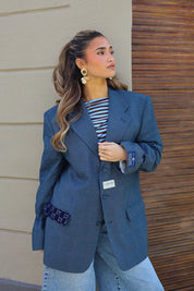 Atelier Series Reworked Blazer Ruit Blauw