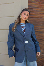 Atelier Series Reworked Blazer Ruit Blauw