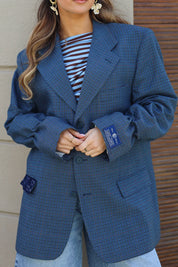 Atelier Series Reworked Blazer Ruit Blauw