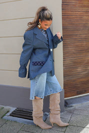 Atelier Series Reworked Blazer Ruit Blauw