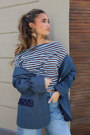 Atelier Series Reworked Blazer Ruit Blauw