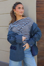 Atelier Series Reworked Blazer Ruit Blauw