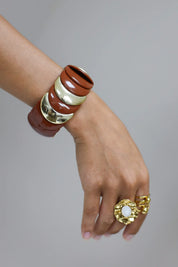 Elastische Cirkel Armband Bruin