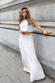 Maxi Rok Mousseline Beige