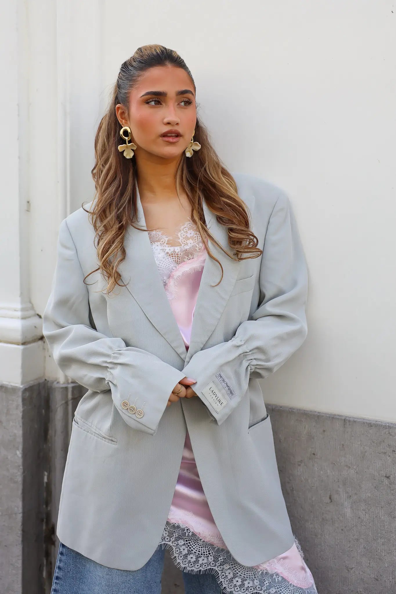 Atelier Series Reworked Designer Blazer Licht Grijs