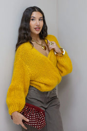 Gebreid Vest Mosterd