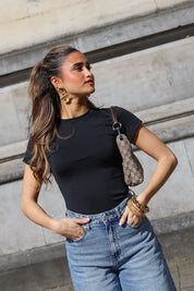 T-Shirt Soft Seamless Zwart