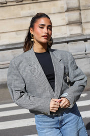 Atelier Series Reworked Blazer Cropped Zwart/Wit