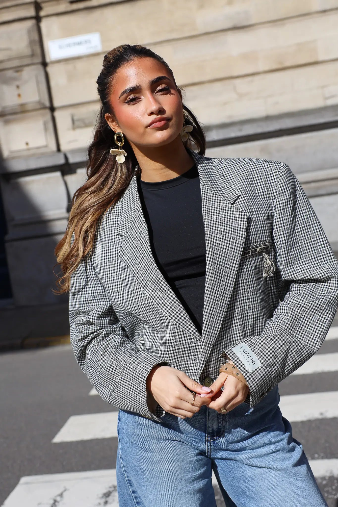 Atelier Series Reworked Blazer Cropped Zwart/Wit