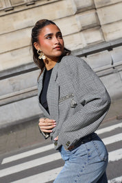 Atelier Series Reworked Blazer Cropped Zwart/Wit