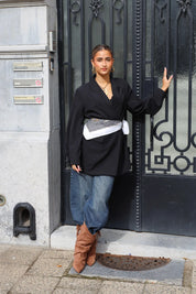 Sjaal Motief Zwart/Wit