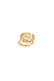 Ring 3 Laags Detail Goud