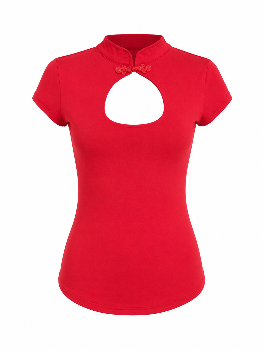 Top met Chinese Knoop Rood