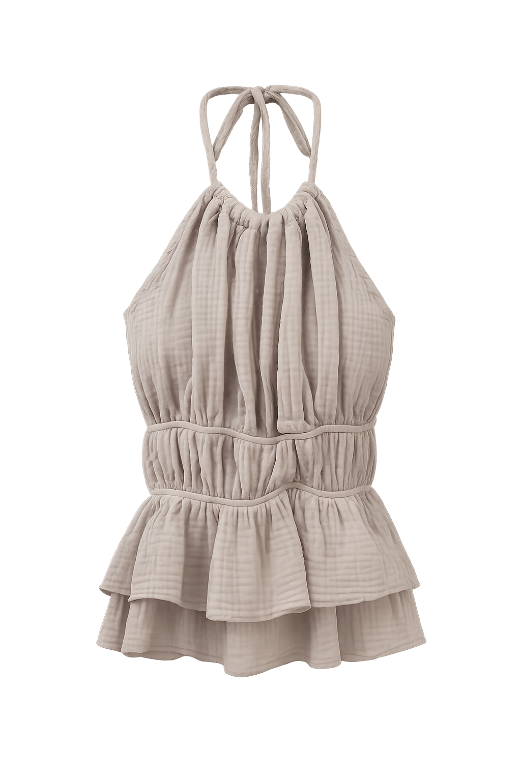 Halter Top Mousseline Taupe