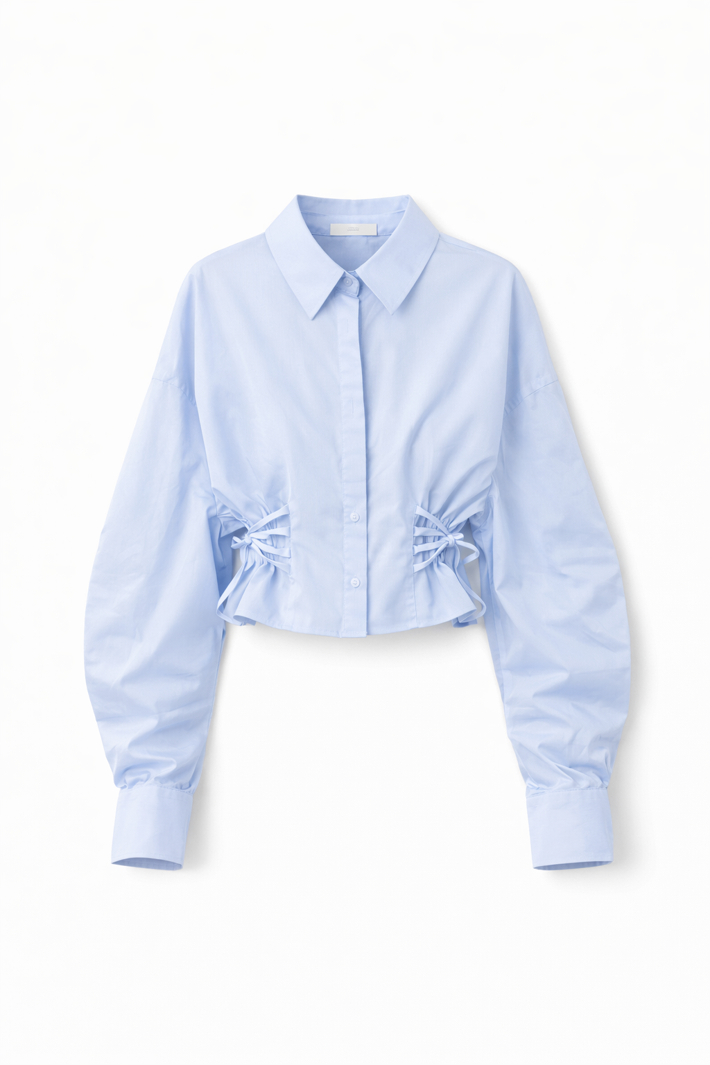 Korte Blouse Taille Effect Blauw