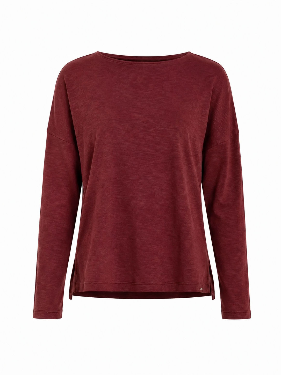 T-Shirt Lange Mouwen Split Bordeaux