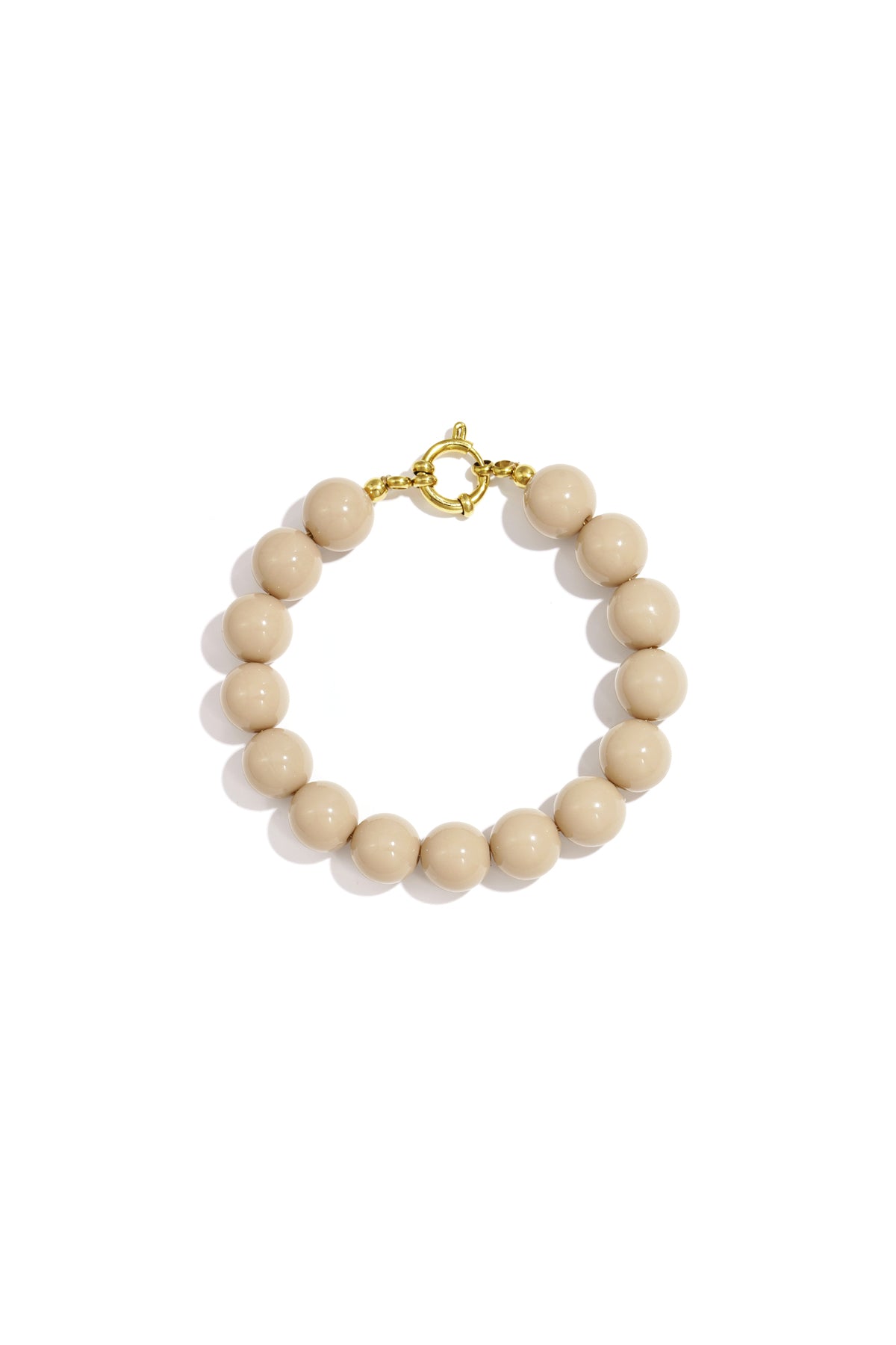 Armband Kralen Rond Taupe
