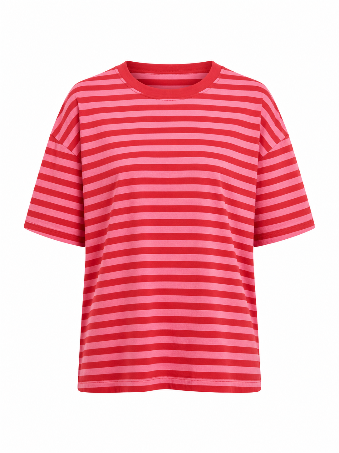 T-Shirt Korte Mouwen Strepen Rood