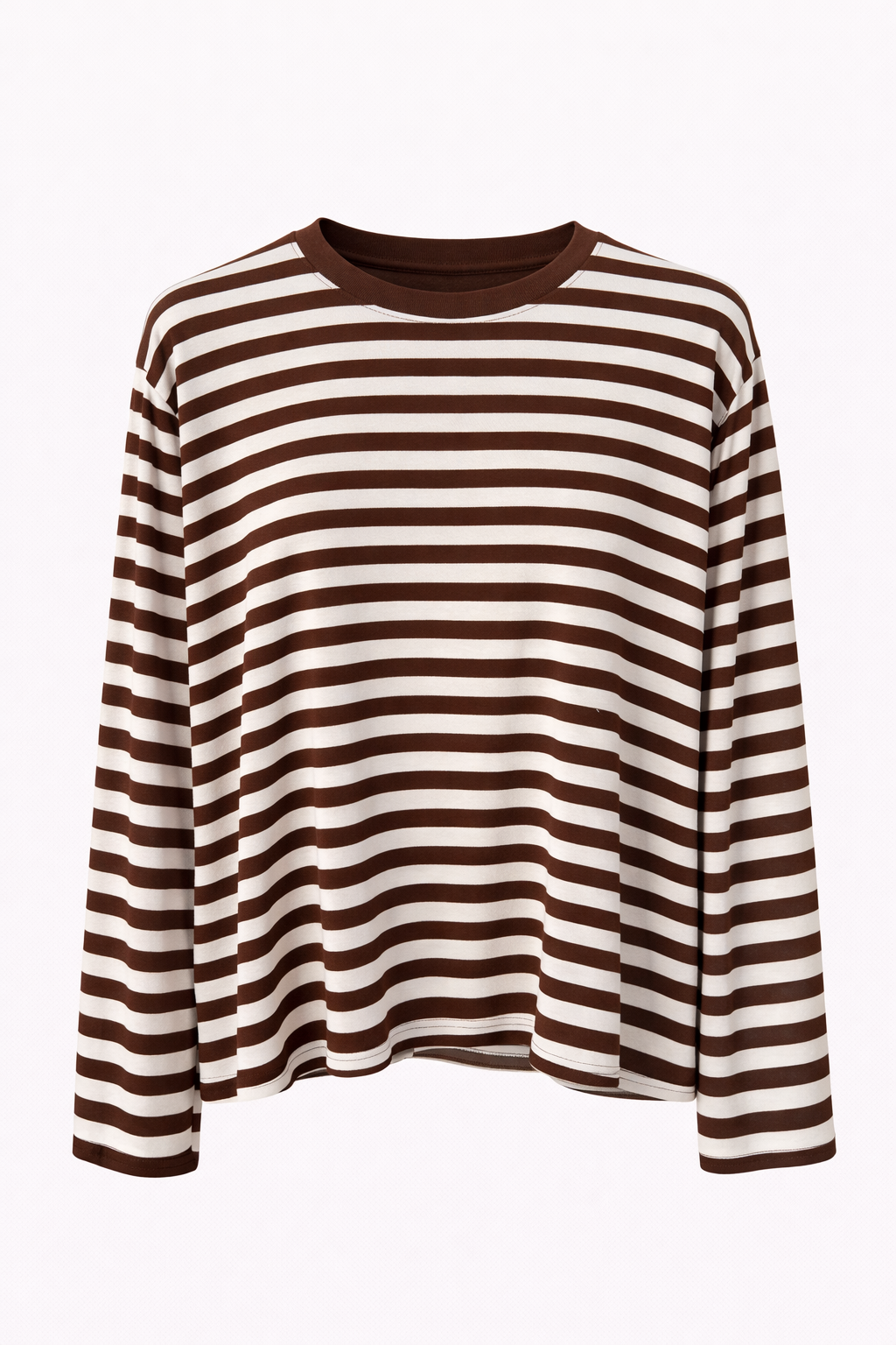 T-Shirt Lange Mouwen Strepen Bruin