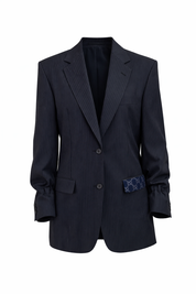 Atelier Series Reworked Designer Blazer Gestreept Zwart