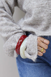 Armband plastic bordeaux resin dames armband rood