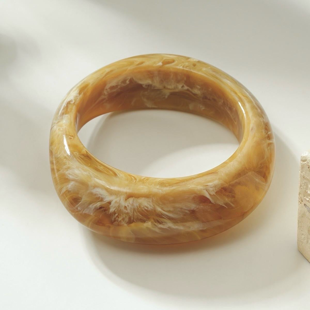 Armband plastic olijf groen resin dames armband