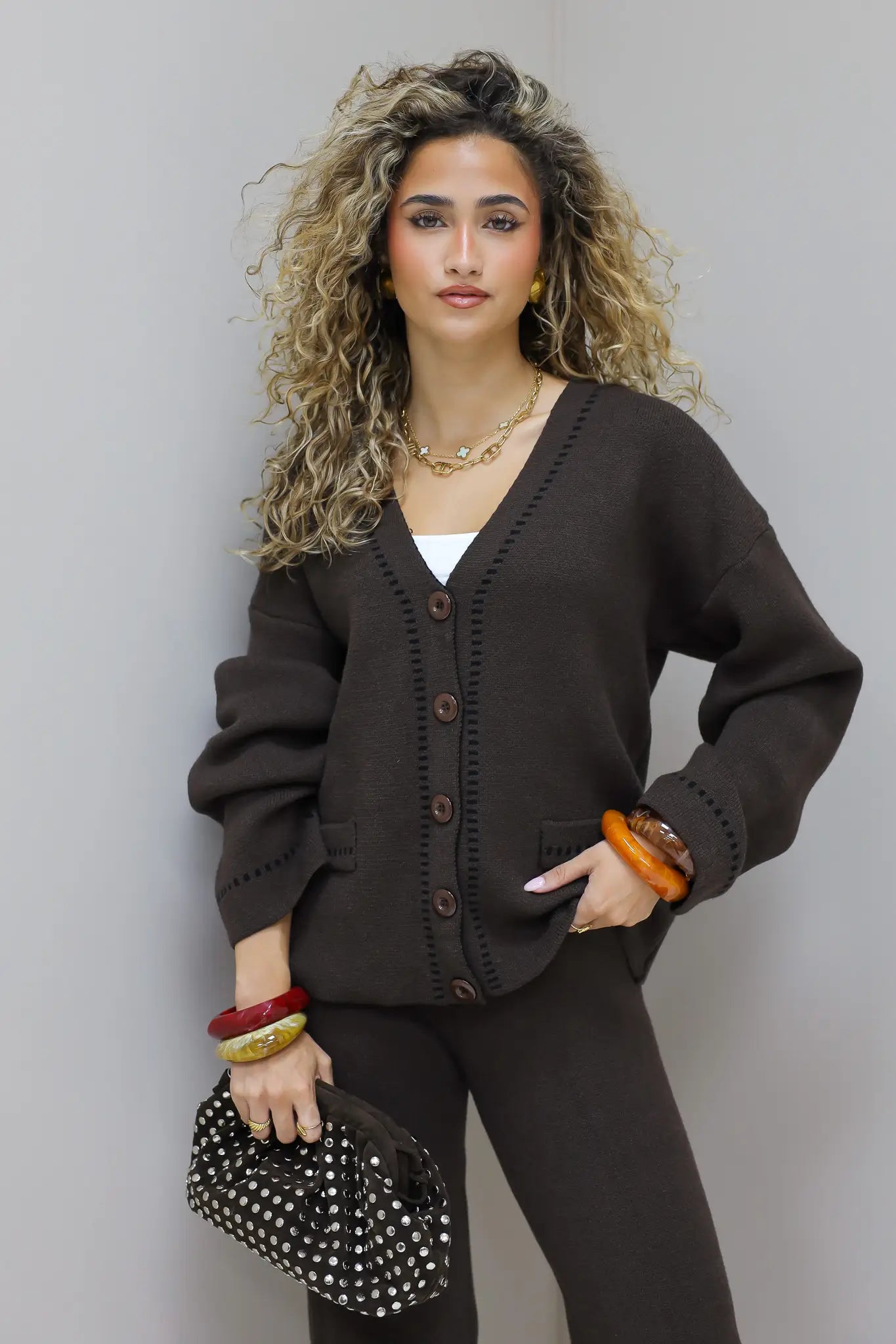 Armband plastic oranje resin dames armband