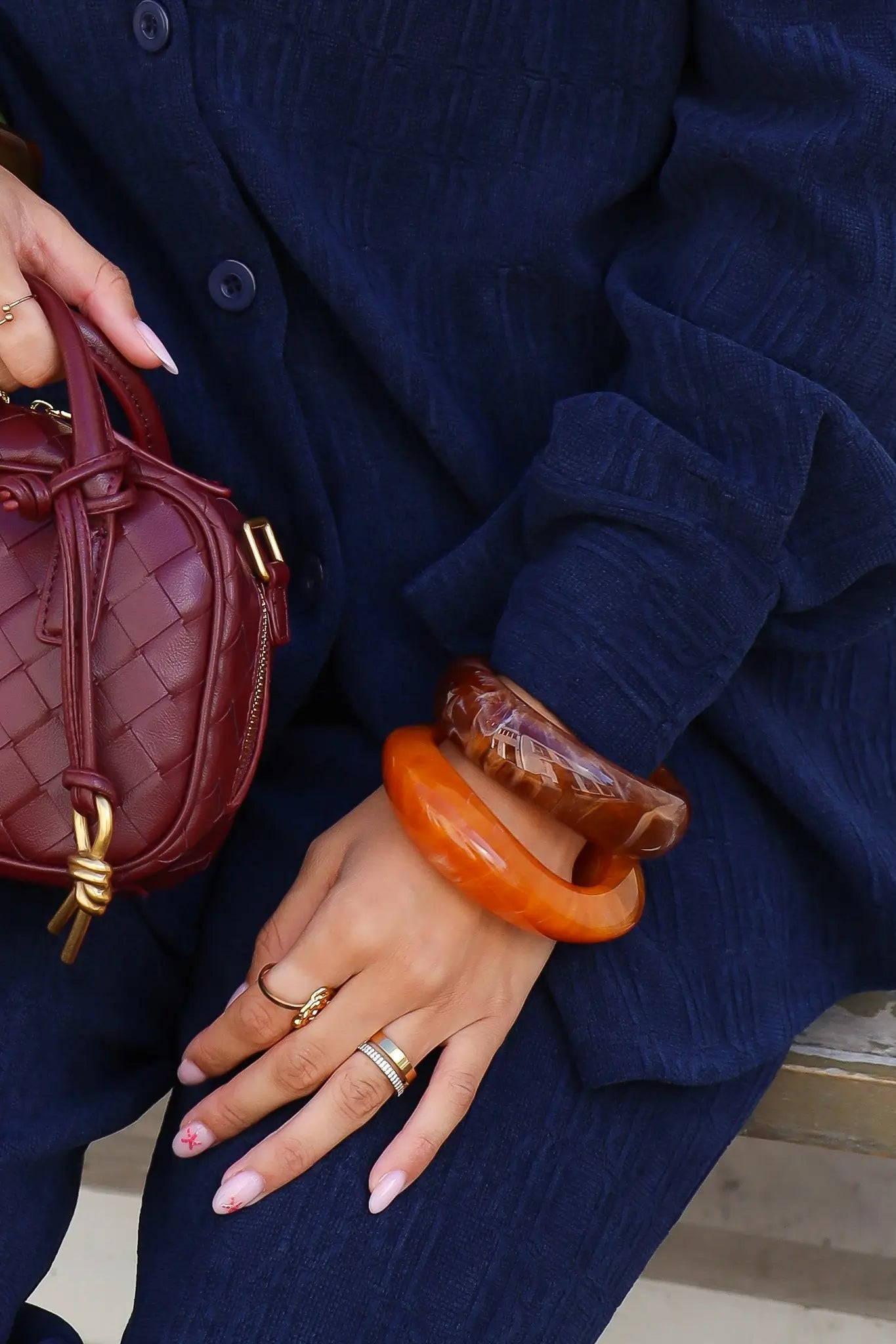Armband plastic oranje resin dames armband