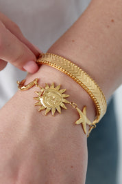 Armband zon maan ster goud stainless steel waterproof Yehwang Ladylike Fashion 