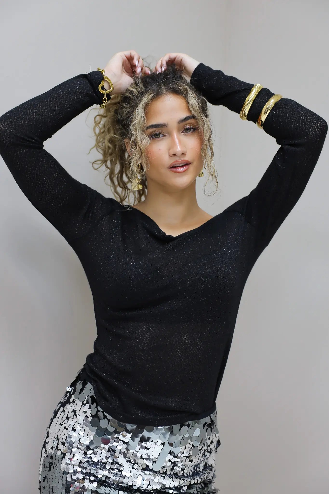 Asymmetrische top lange mouwen zwart t shirt one shoulder Ladylike Fashion