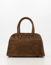 Baby merlot suede schoudertassen taupe leren dames tas