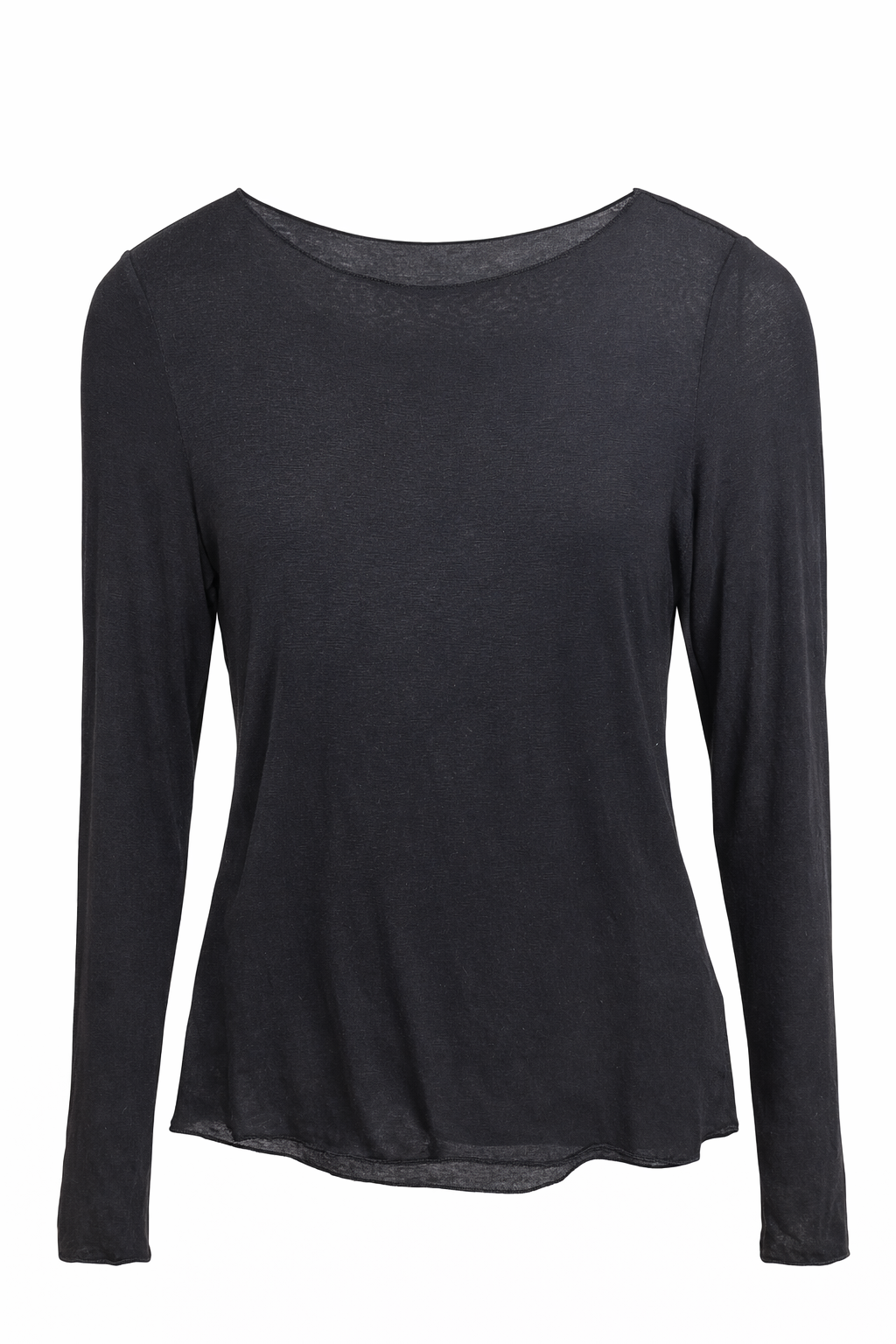 Cashmere T-Shirt Met Lange Mouwen Zwart