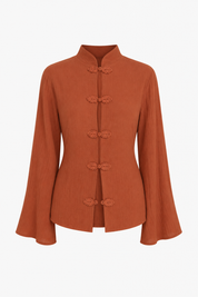 Blouse Flared Mouwen Roest