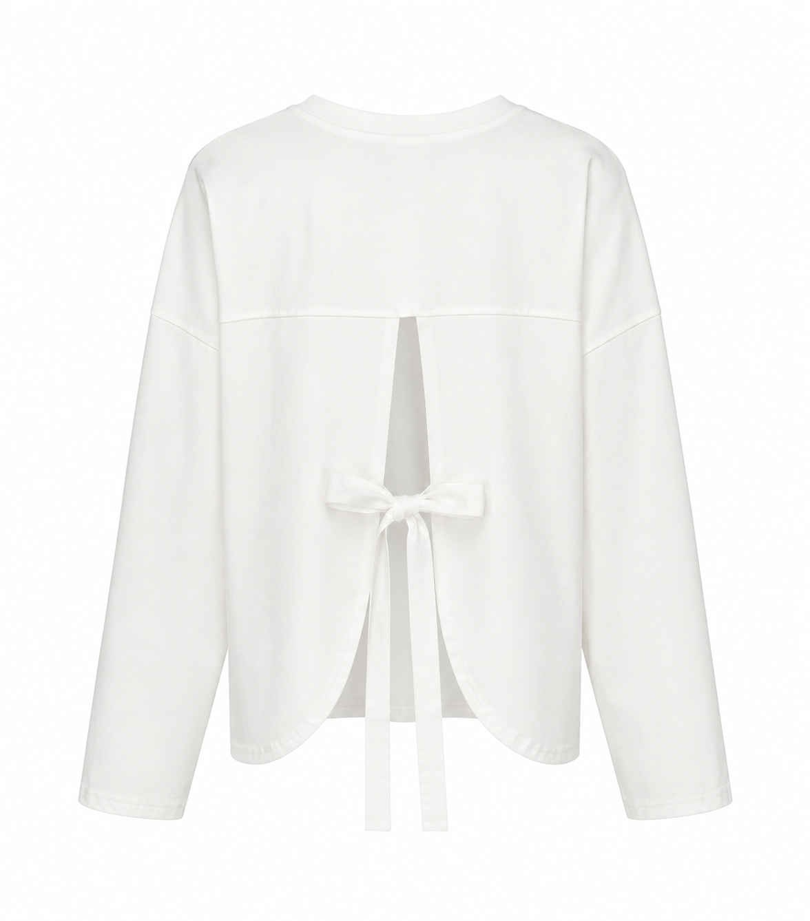 T-Shirt Lange Mouwen Strik Detail Wit