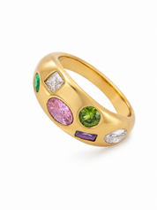 Ring Multi Color Stenen Goud