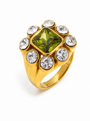 Ring Olive Crystal Goud