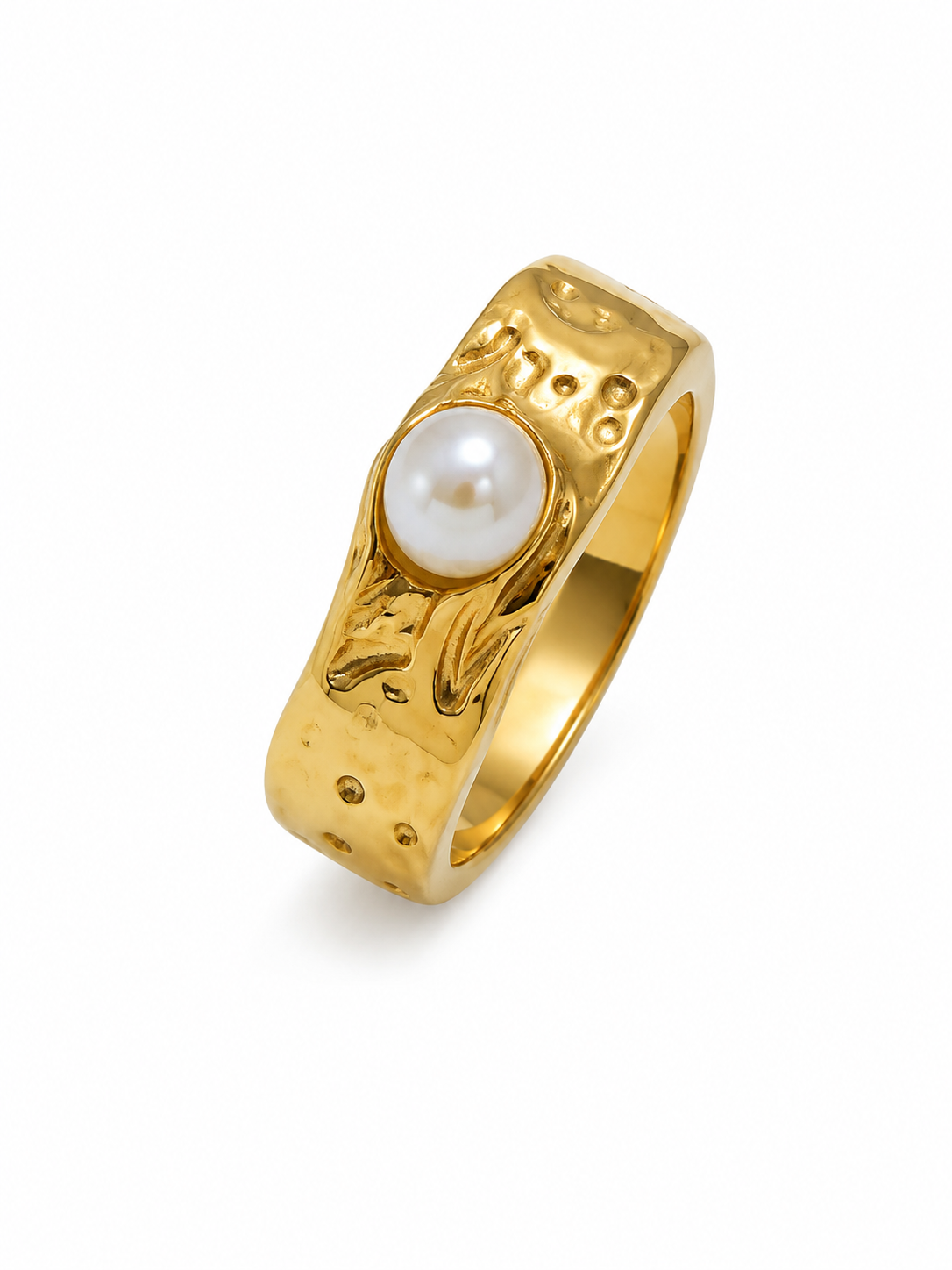 Ring Organic Pearl Goud