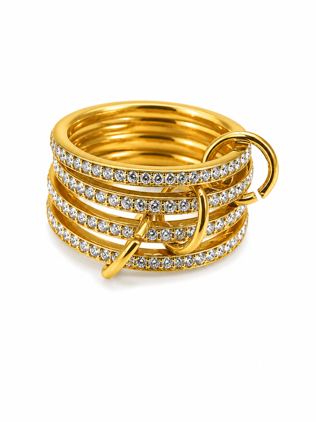Ring Stacked Crystal Goud