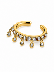 Earcuff Hangende Steentjes Goud