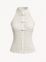 Kanten Halter Top Wit