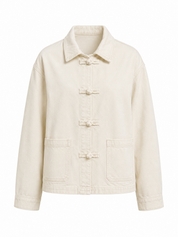 Jas Denim Chinese Sluiting Beige
