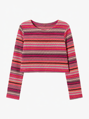 Gehaakte Top Gestreept Roze