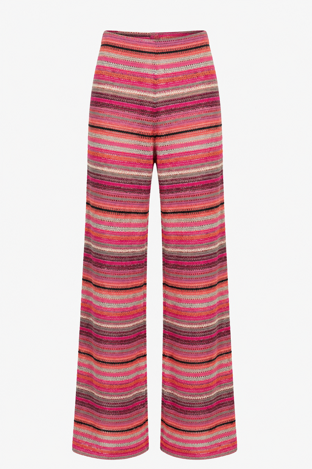 Gehaakte Pantalon Gestreept Roze