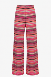 Gehaakte Pantalon Gestreept Roze