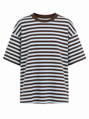 T-Shirt Korte Mouwen Strepen Blauw