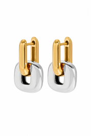 Oorbellen Linked Duo Goud/Zilver