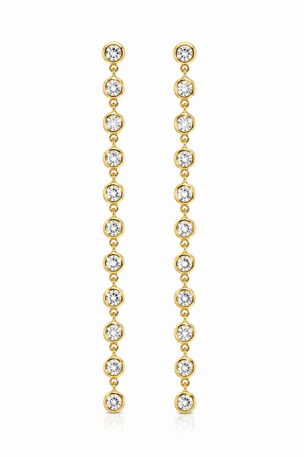 Oorbellen Hangende Diamantjes Goud