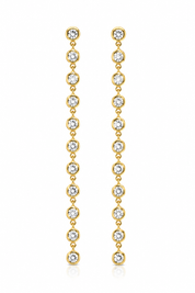 Oorbellen Hangende Diamantjes Goud