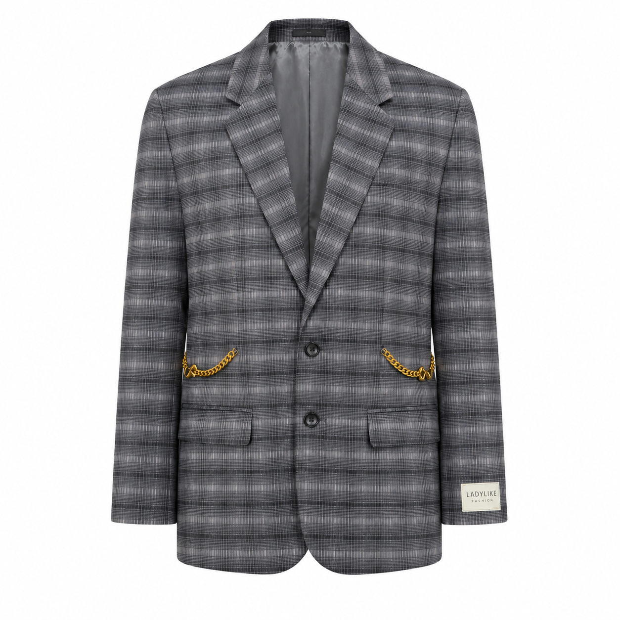 Atelier Series Reworked Blazer Chain Details Grijs