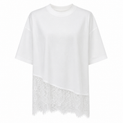 T-Shirt Asymmetrisch Kant Wit